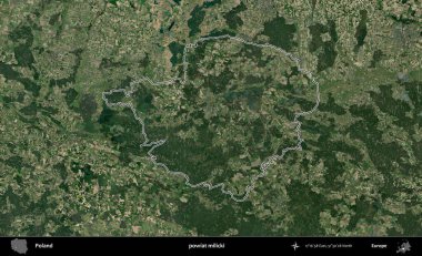 Milicki Bölgesi. Polonya 'nın idari bölgesi B uydusundan alınan görüntülerle özetlendi