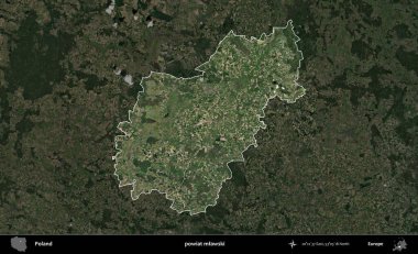 Mlawski İlçesi. Polonya 'nın idari alanı, koyu renkli bir B uydusu görüntüsüyle vurgulandı ve özetlendi