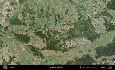 Mysliborski İlçesi. Polonya 'nın idari bölgesinde B uydusu görüntüleri