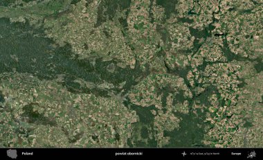 Obornicki İlçesi. Polonya 'nın idari bölgesinde B uydusu görüntüleri
