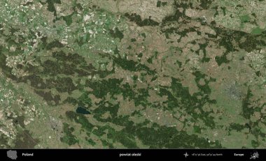 Oleski İlçesi. Polonya 'nın idari bölgesinde B uydusu görüntüleri
