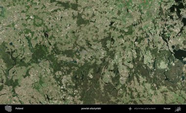 Olsztynski İlçesi. Polonya 'nın idari bölgesinde B uydusu görüntüleri