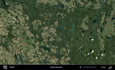 Olsztynek Komünü. Polonya 'nın idari bölgesinde B uydusu görüntüleri