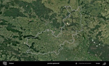 Opatowski ilçesi. Polonya 'nın idari bölgesi B uydusundan alınan görüntülerle özetlendi
