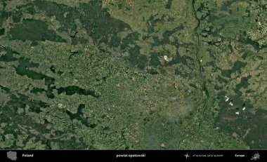 Opatowski ilçesi. Polonya 'nın idari bölgesinde B uydusu görüntüleri