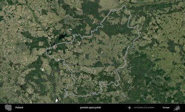 Opoczynski İlçesi. Polonya 'nın idari bölgesi B uydusundan alınan görüntülerle özetlendi