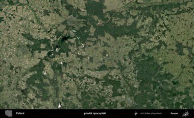 Opoczynski İlçesi. Polonya 'nın idari bölgesinde B uydusu görüntüleri