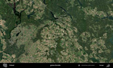 Ostroda Komünü. Polonya 'nın idari bölgesinde B uydusu görüntüleri