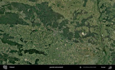 Ostrowiecki İlçesi. Polonya 'nın idari bölgesinde B uydusu görüntüleri