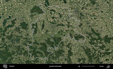 Ostrowski İlçesi. Polonya 'nın idari bölgesi B uydusundan alınan görüntülerle özetlendi