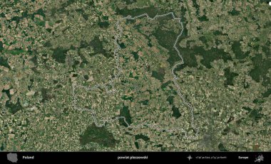 Pleszewski İlçesi. Polonya 'nın idari bölgesi B uydusundan alınan görüntülerle özetlendi