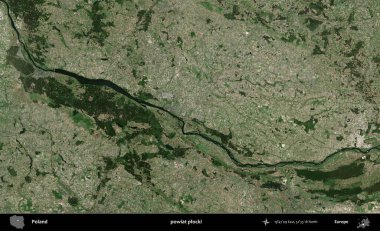 Plocki İlçesi. Polonya 'nın idari bölgesinde B uydusu görüntüleri