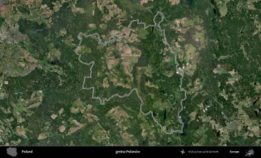 Polanow Komünü. Polonya 'nın idari bölgesi B uydusundan alınan görüntülerle özetlendi