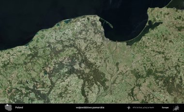 Pomorskie Eyaleti. Polonya 'nın idari bölgesinde B uydusu görüntüleri