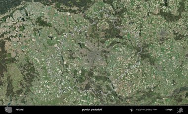 Poznanski İlçesi. Polonya 'nın idari bölgesi B uydusundan alınan görüntülerle özetlendi