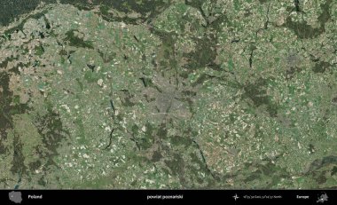 Poznanski İlçesi. Polonya 'nın idari bölgesinde B uydusu görüntüleri