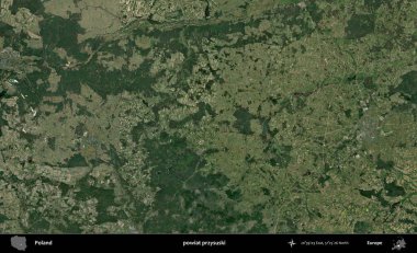 Przysuski ilçesi. Polonya 'nın idari bölgesinde B uydusu görüntüleri