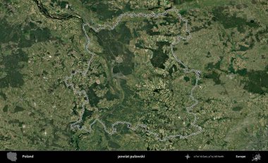 Pulawski İlçesi. Polonya 'nın idari bölgesi B uydusundan alınan görüntülerle özetlendi