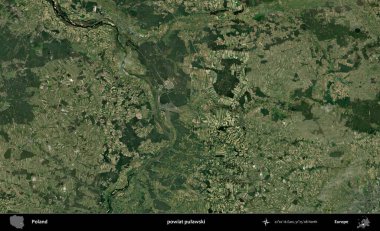 Pulawski İlçesi. Polonya 'nın idari bölgesinde B uydusu görüntüleri