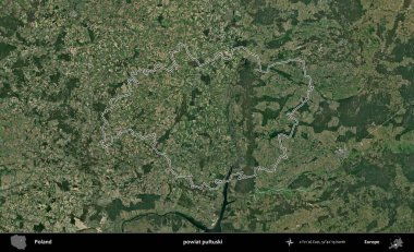 Pultuski İlçesi. Polonya 'nın idari bölgesi B uydusundan alınan görüntülerle özetlendi