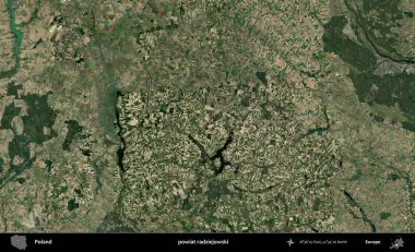 Radziejowski İlçesi. Polonya 'nın idari bölgesinde B uydusu görüntüleri
