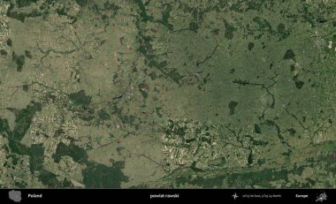 Rawski İlçesi. Polonya 'nın idari bölgesinde B uydusu görüntüleri