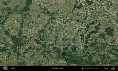 Rawicki İlçesi. Polonya 'nın idari bölgesi B uydusundan alınan görüntülerle özetlendi