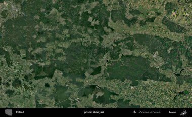 Skarzyski İlçesi. Polonya 'nın idari bölgesinde B uydusu görüntüleri