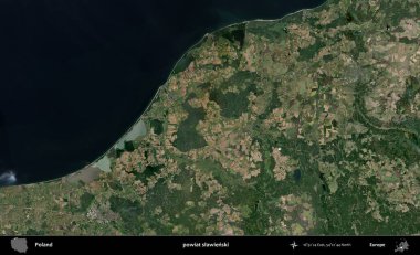 Slawienski İlçesi. Polonya 'nın idari bölgesinde B uydusu görüntüleri