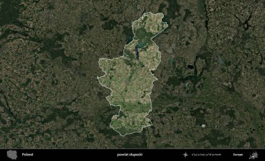 Slupecki İlçesi. Polonya 'nın idari alanı, koyu renkli bir B uydusu görüntüsüyle vurgulandı ve özetlendi