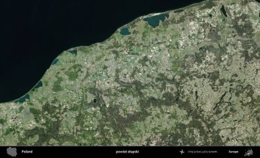 Slupski İlçesi. Polonya 'nın idari bölgesinde B uydusu görüntüleri
