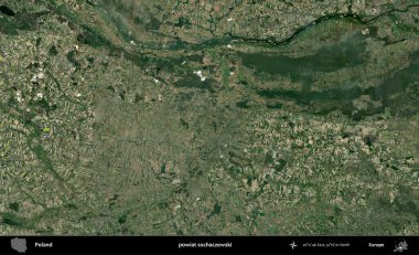 Sochaczewski İlçesi. Polonya 'nın idari bölgesinde B uydusu görüntüleri