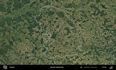 Sokolowski İlçesi. Polonya 'nın idari bölgesi B uydusundan alınan görüntülerle özetlendi