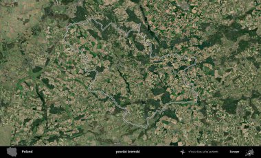 Sremski İlçesi. Polonya 'nın idari bölgesi B uydusundan alınan görüntülerle özetlendi