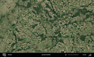 Sremski İlçesi. Polonya 'nın idari bölgesinde B uydusu görüntüleri