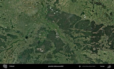 Stalowowolski İlçesi. Polonya 'nın idari bölgesinde B uydusu görüntüleri