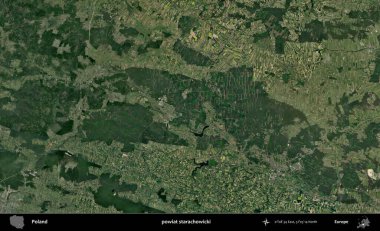 Starachowicki ilçesi. Polonya 'nın idari bölgesinde B uydusu görüntüleri