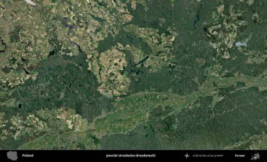 Strzelecko-drezdenecki İlçesi. Polonya 'nın idari bölgesinde B uydusu görüntüleri