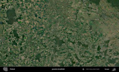 Strzelinski İlçesi. Polonya 'nın idari bölgesinde B uydusu görüntüleri