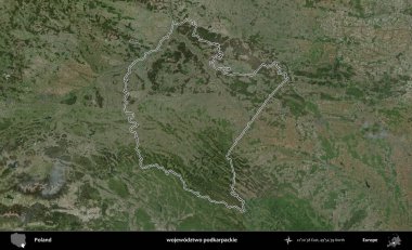 Podkarpackie Eyaleti. Polonya 'nın idari bölgesi B uydusundan alınan görüntülerle özetlendi