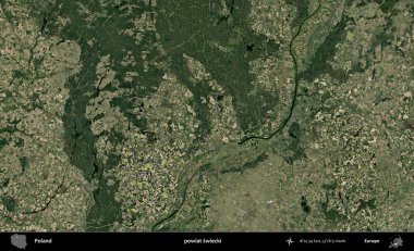 Swiecki İlçesi. Polonya 'nın idari bölgesinde B uydusu görüntüleri