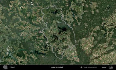 Szczecinek Komünü. Polonya 'nın idari bölgesi B uydusundan alınan görüntülerle özetlendi