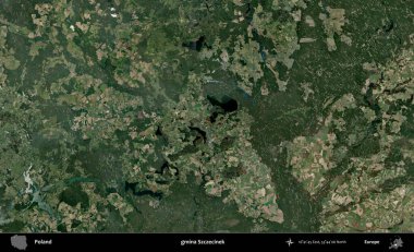 Szczecinek Komünü. Polonya 'nın idari bölgesinde B uydusu görüntüleri