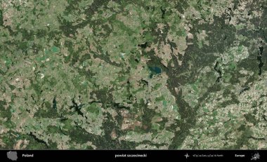 Szczecinecki İlçesi. Polonya 'nın idari bölgesinde B uydusu görüntüleri
