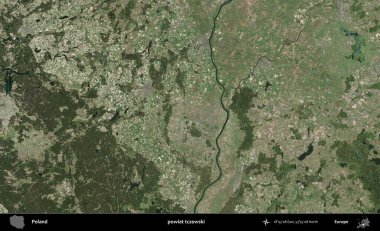 Tczewski İlçesi. Polonya 'nın idari bölgesinde B uydusu görüntüleri
