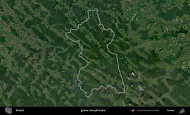 Ustrzyki Dolne Komünü. Polonya 'nın idari bölgesi B uydusundan alınan görüntülerle özetlendi