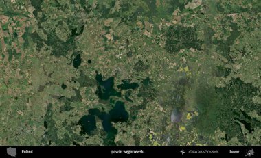 Wegorzewski İlçesi. Polonya 'nın idari bölgesinde B uydusu görüntüleri