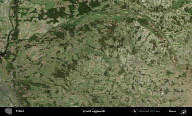 Wegrowski İlçesi. Polonya 'nın idari bölgesinde B uydusu görüntüleri