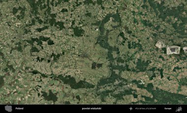 Wielunski İlçesi. Polonya 'nın idari bölgesinde B uydusu görüntüleri