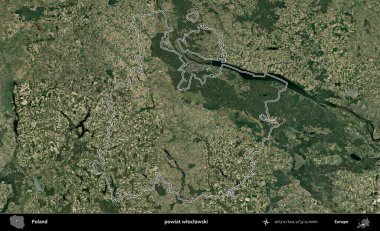 Wloclawski İlçesi. Polonya 'nın idari bölgesi B uydusundan alınan görüntülerle özetlendi